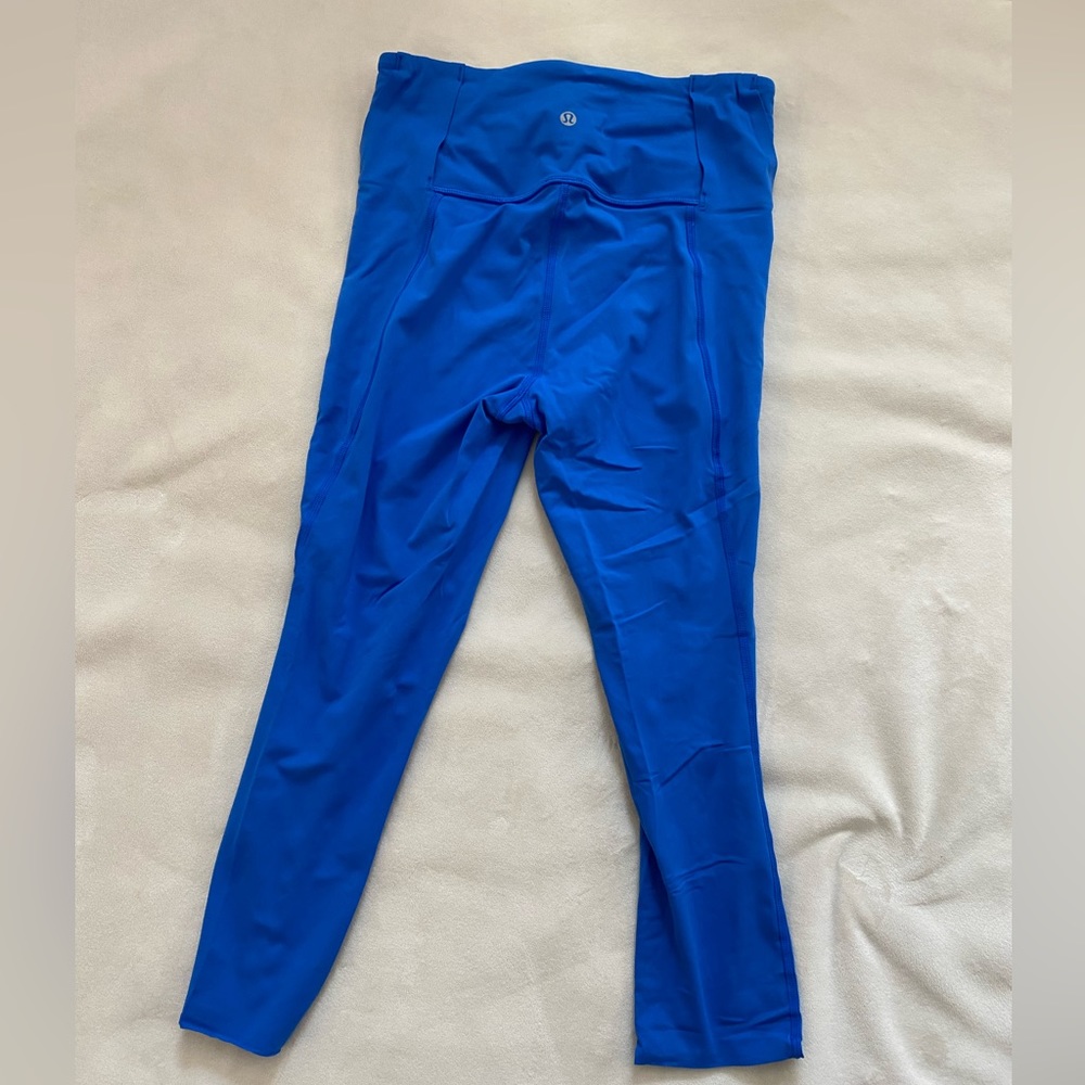 Lululemon Blue Fast and Free Cropped Leggings size 6